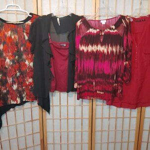 LOT OF 5/$20 WOMENS TOPS BLOUSES HANKERCHIEF COLD SHOULDER METAPHOR~SIZE XL